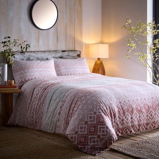 Bergen Duvet Cover Set in Terracotta
