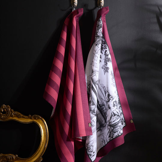 Festivo Cotton Tea Towel 2 Pack in Red