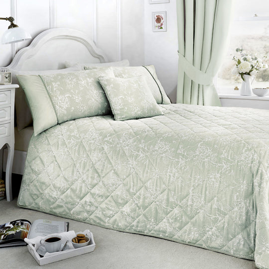Jasmine Bedspread in Green 220cm x 240cm