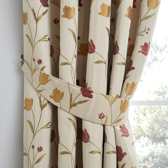 Juliette Curtain Tiebacks in Natural/Red