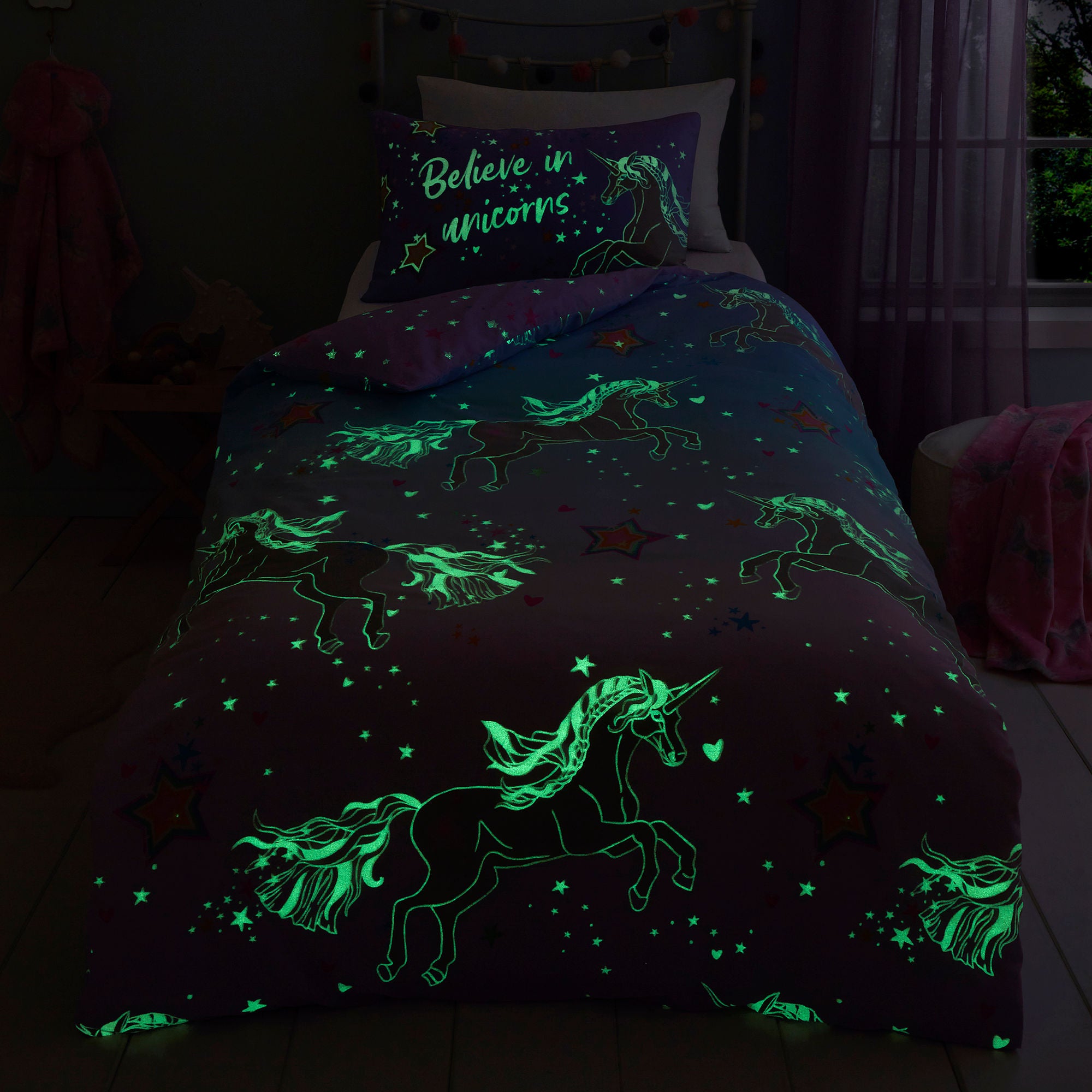 Ombre Unicorn Duvet Cover Set by Bedlam in Lilac - Duvet Cover Set - Bedlam