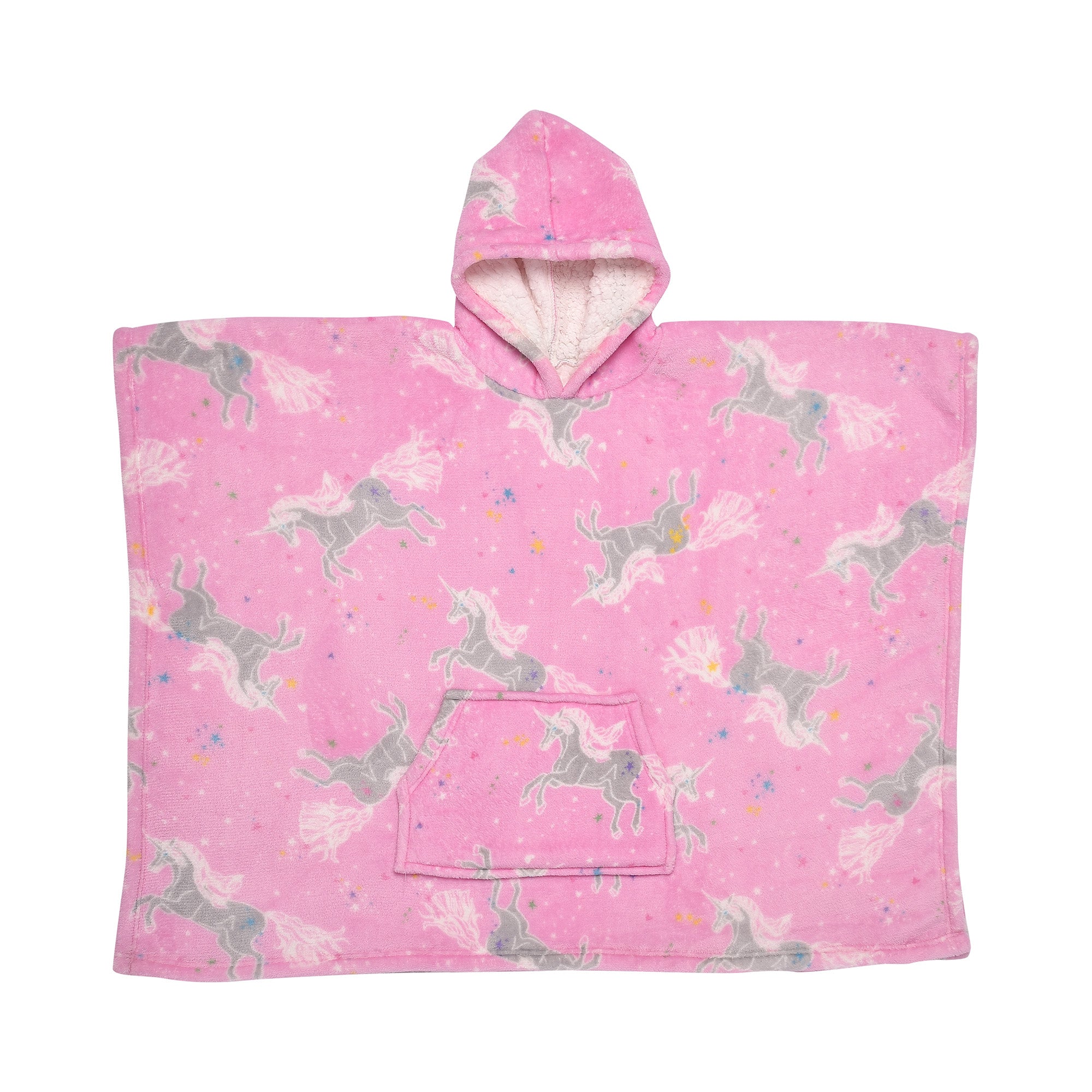 Unicorn Hooded Throw by Bedlam in Pink 75 x 92.5cm - Hooded Throw - Bedlam