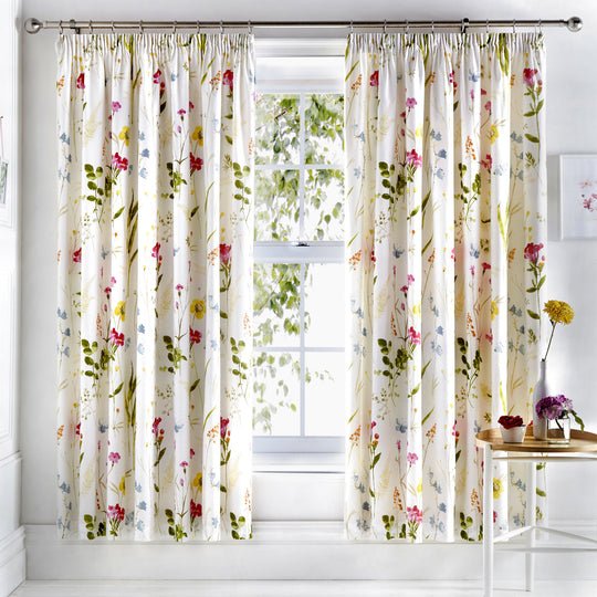 Spring Glade Pencil Pleat Curtains in Multicolour