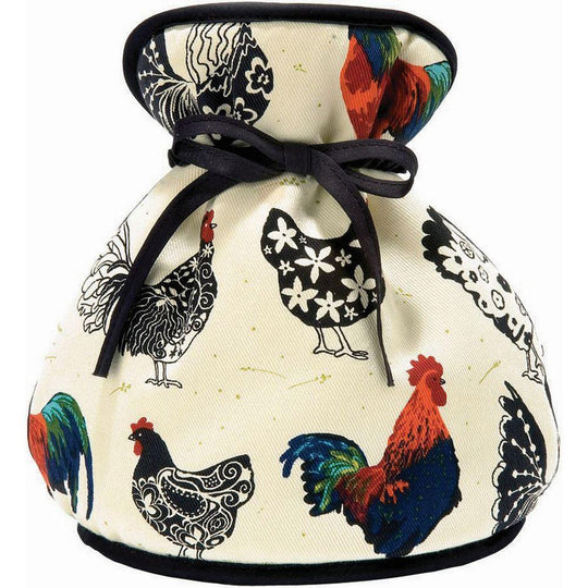 Rooster Tea Cosy Muff in Cream