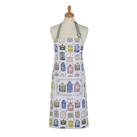 Tea Tins Cotton Apron in Multicolour