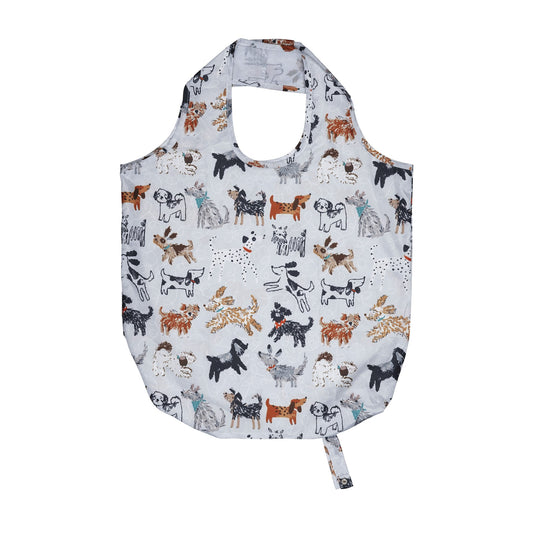 Dog Days Foldable Tote Bag Medium in Grey