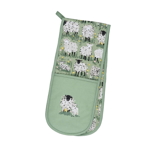 Woolly Sheep Double Oven Glove in Green