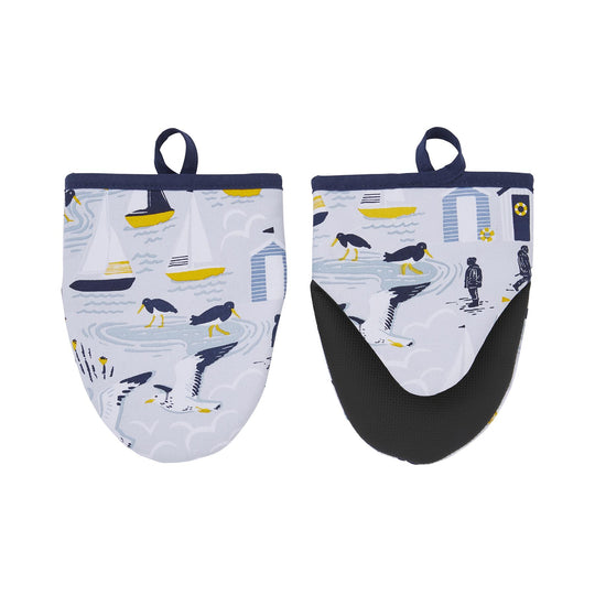 Seashore Microwave Mitts Pair in Blue