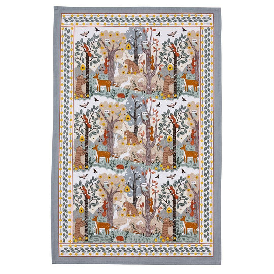 Wildwood Cotton Tea Towel in Grey