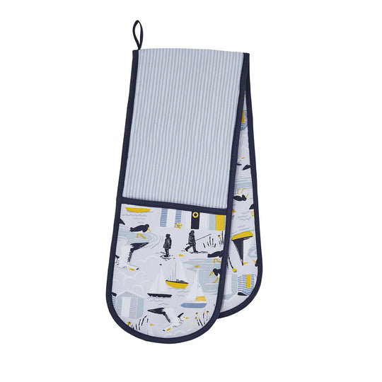 Seashore Double Oven Glove in Blue