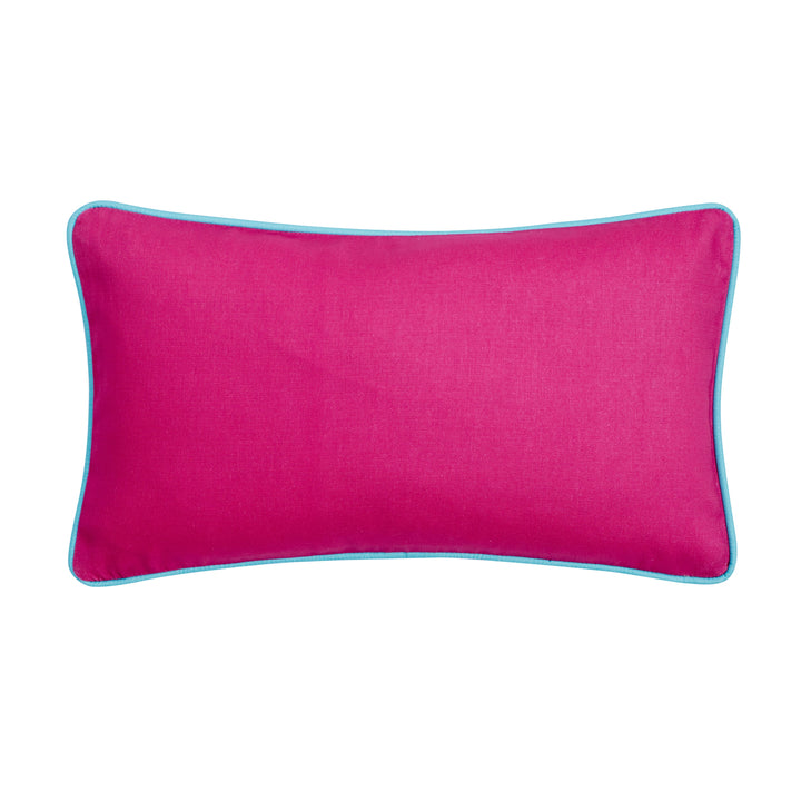 Ulster Weavers Plain Linen Cushion - Cardinal Marble (50cm x 30cm, Cerise Pink/Turquoise) - Filled Cushion - Ulster Weavers