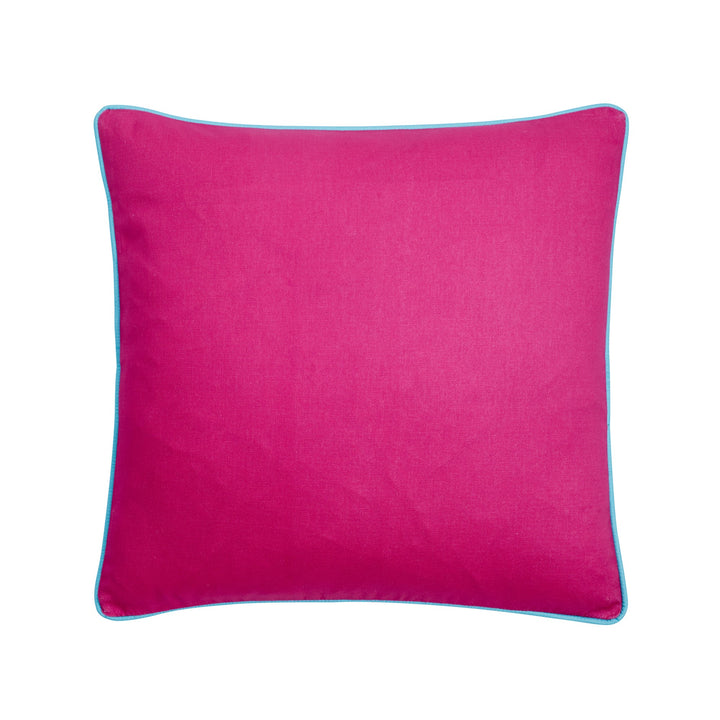 Ulster Weavers Plain Linen Cushion - Cardinal Marble (50cm x 50cm, Cerise Pink/Turquoise) - Filled Cushion - Ulster Weavers