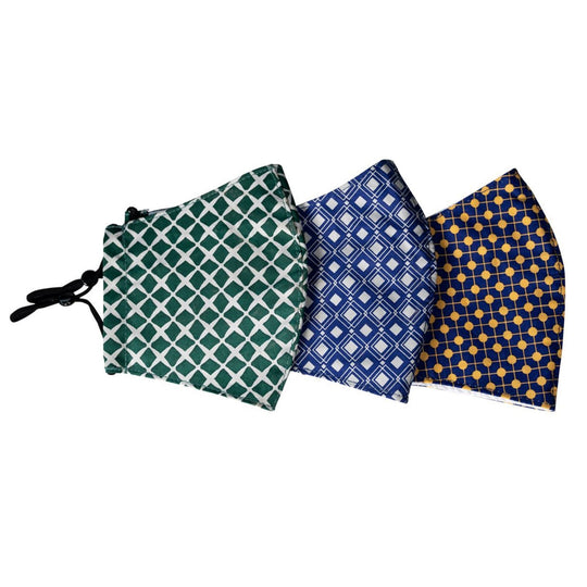 Diamonds Face Coverings 3 Pack in Green