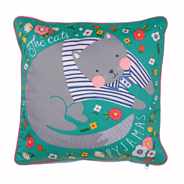Ulster Weavers Cats Pyjamas Cushion Cover - One Size in Multicolour