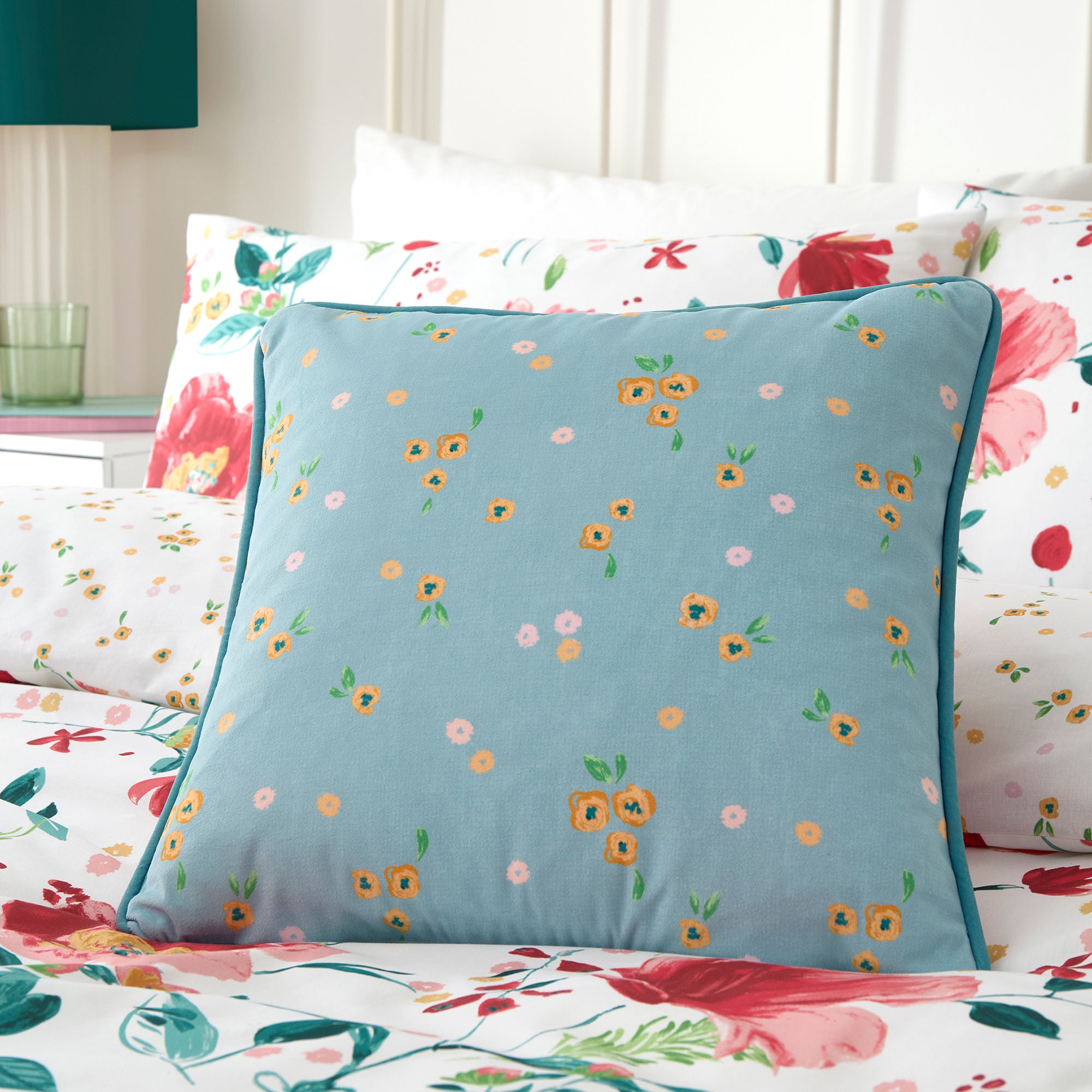 Abstract Poppy Cushion in Red 43 x 43cm - Cushion - Dreams & Drapes