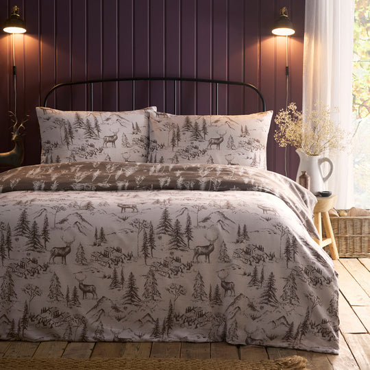 Alpine Stag Duvet Cover Set in Natural