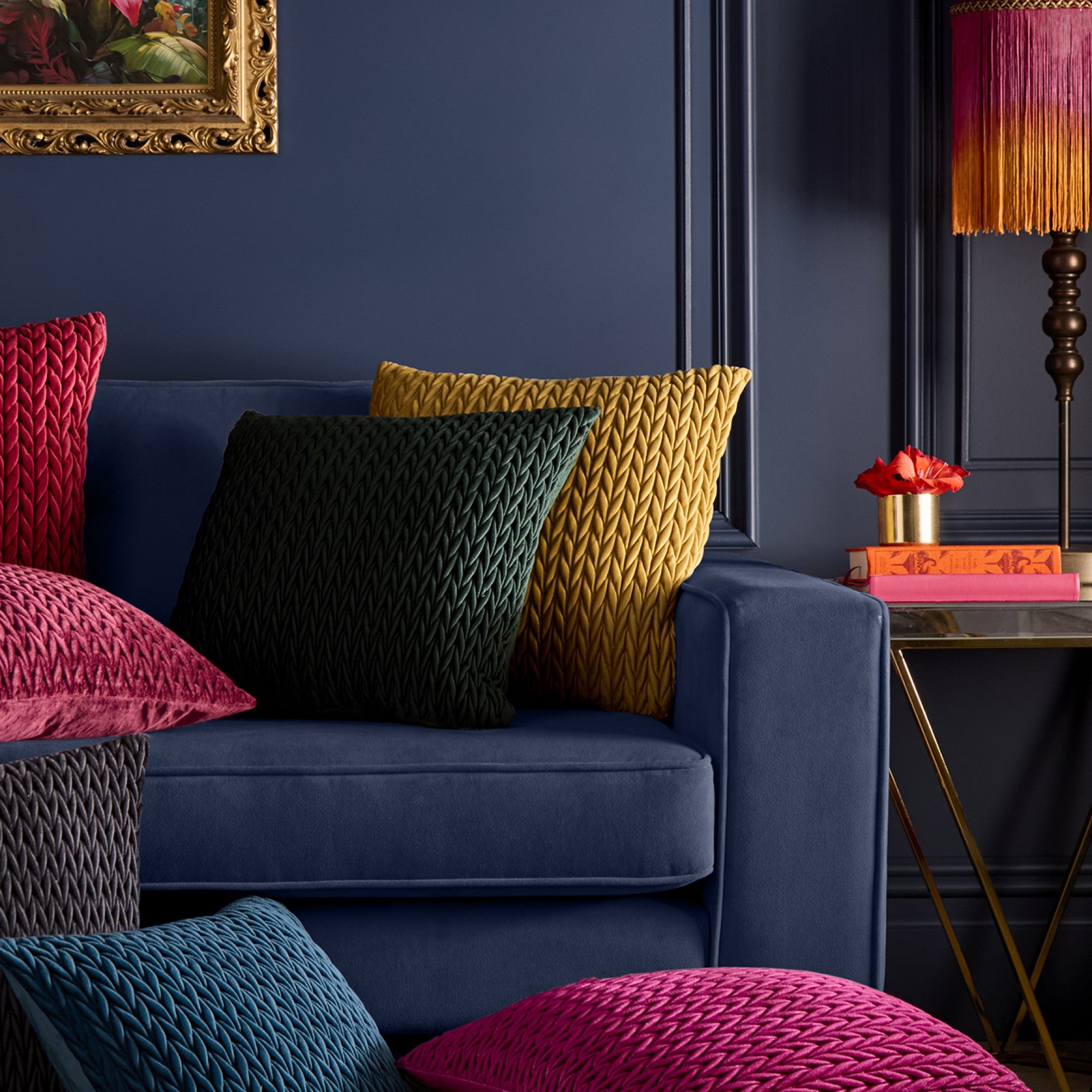 Amory Cushion in Gold 43 x 43cm - Cushion - Laurence Llewelyn-Bowen