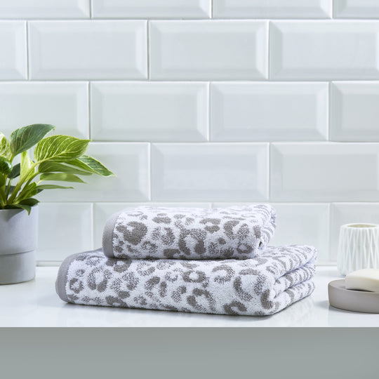 Animal Print Towels in Grey