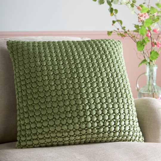Bobble Cushion in Olive 55 x 55cm