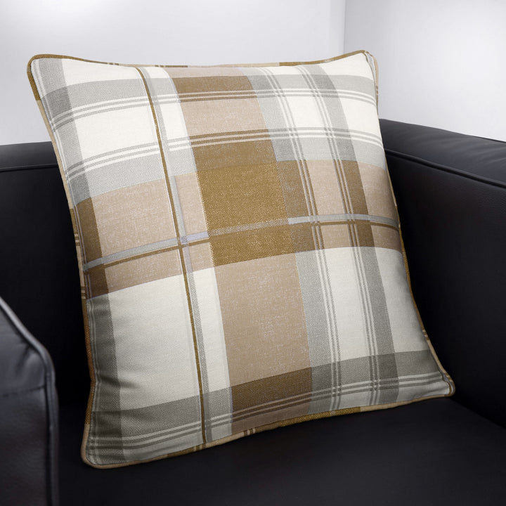 Balmoral Check Cushion by Fusion in Natural 43 x 43cm - Cushion - Fusion