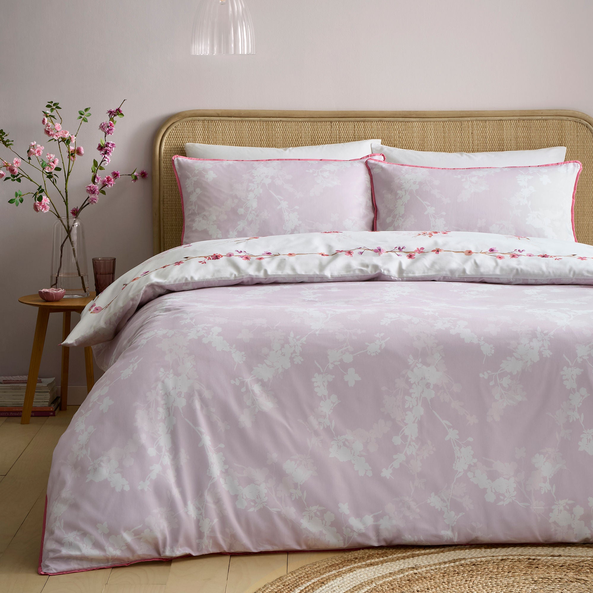 Blossom Flower Duvet Cover Set in Berry - Duvet Cover Set - Appletree Heritage