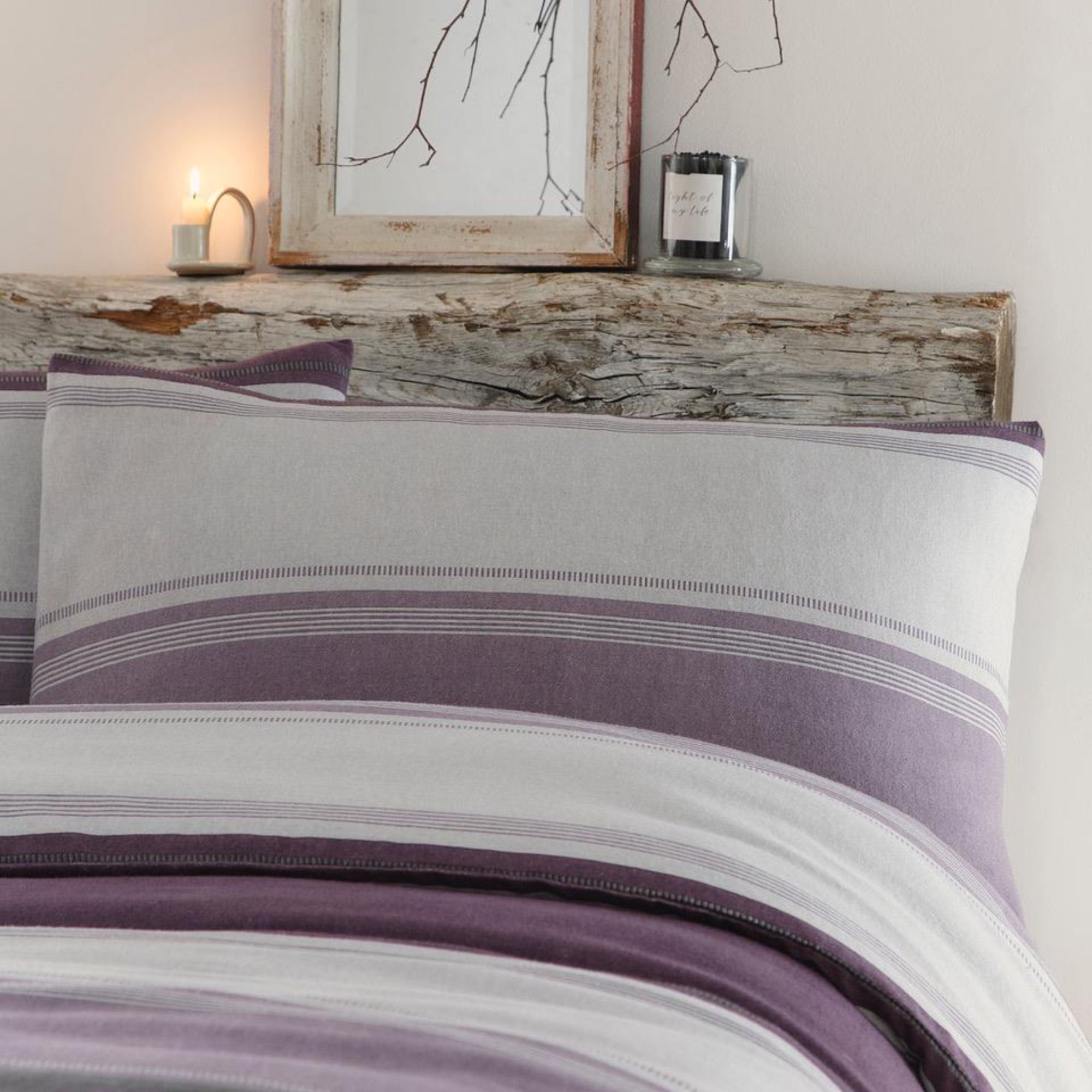 Betley Brushed Duvet Cover Set by Fusion Snug in Plum - Duvet Cover Set - Fusion Snug