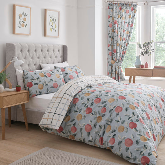 Botanical Fruit Duvet Cover Set in Green