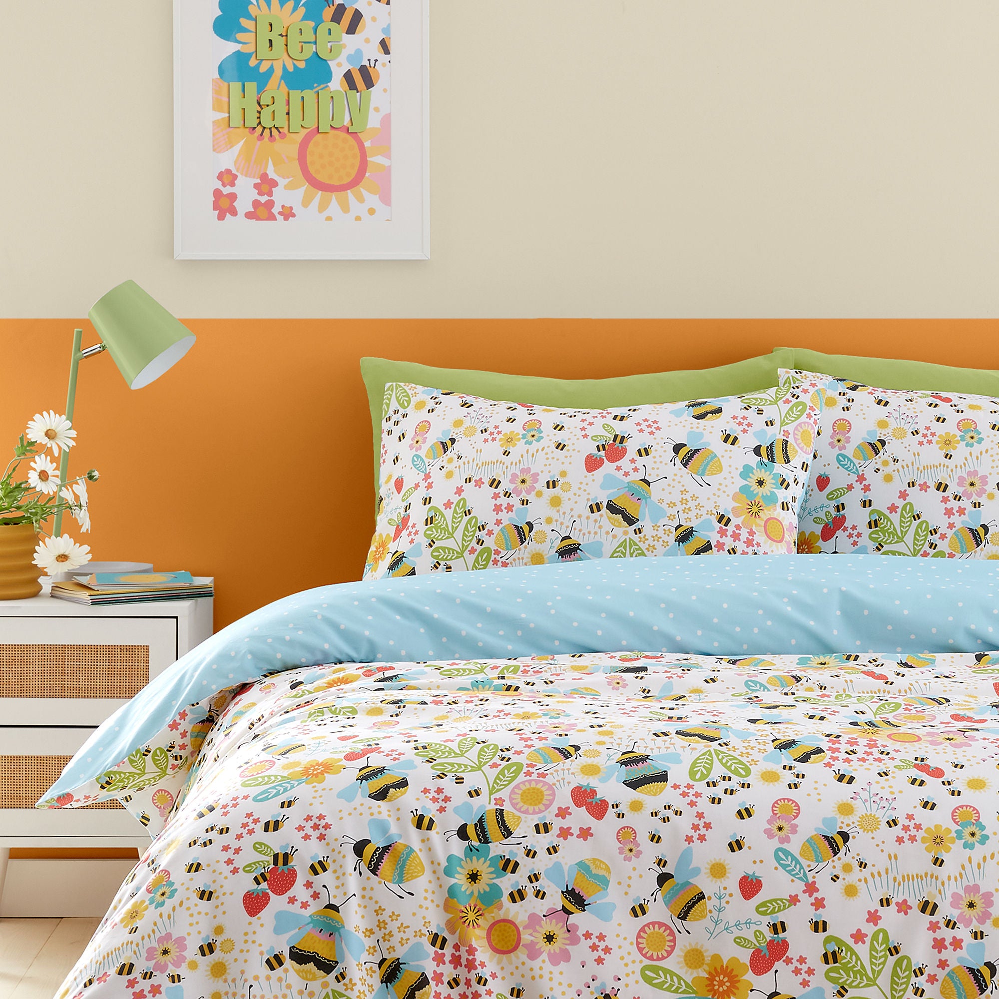 Buzzy Bee Duvet Cover Set by Fusion in Ochre - Duvet Cover Set - Fusion