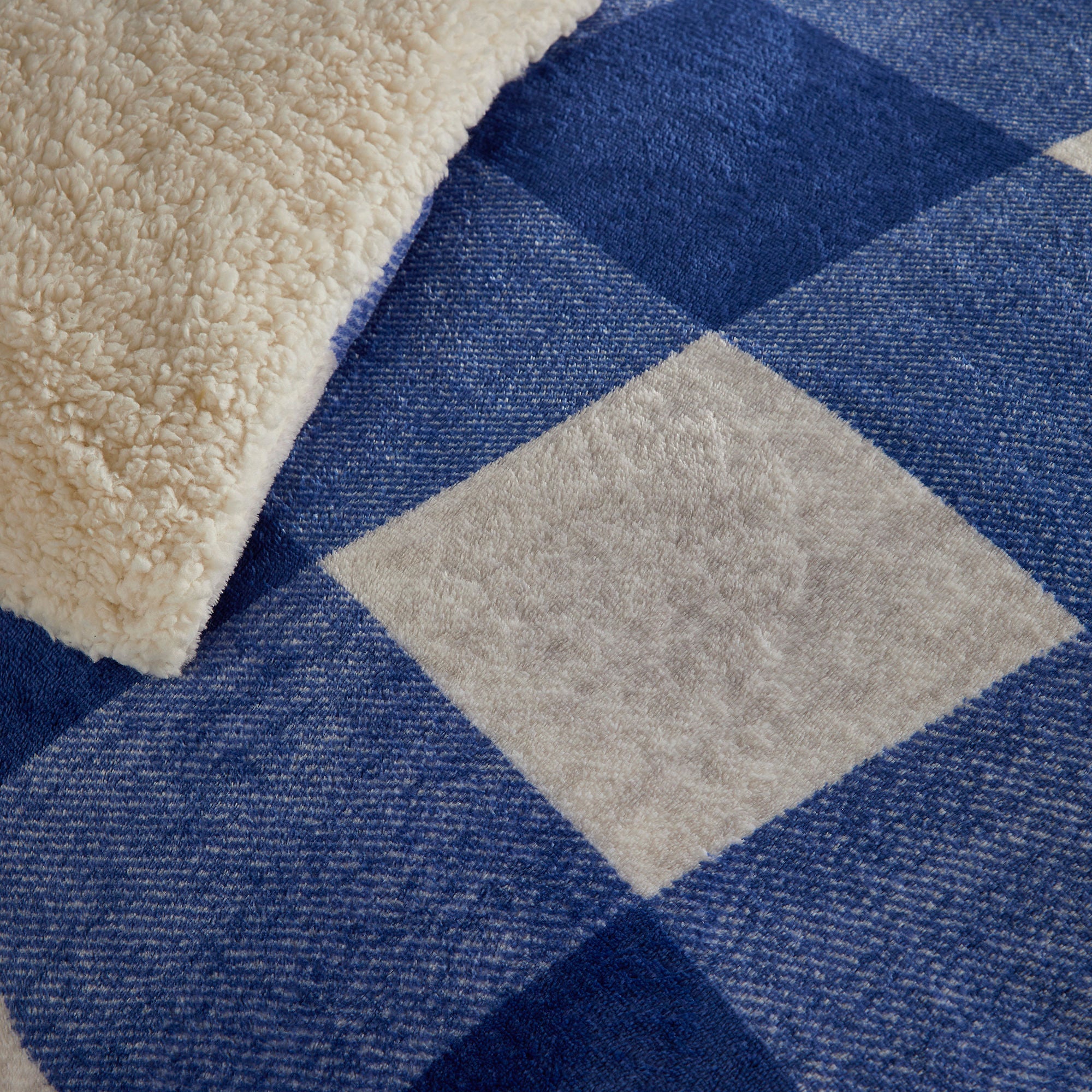 Cosy Theo Check Duvet Cover Set by Bedlam in Blue - Duvet Cover Set - Bedlam