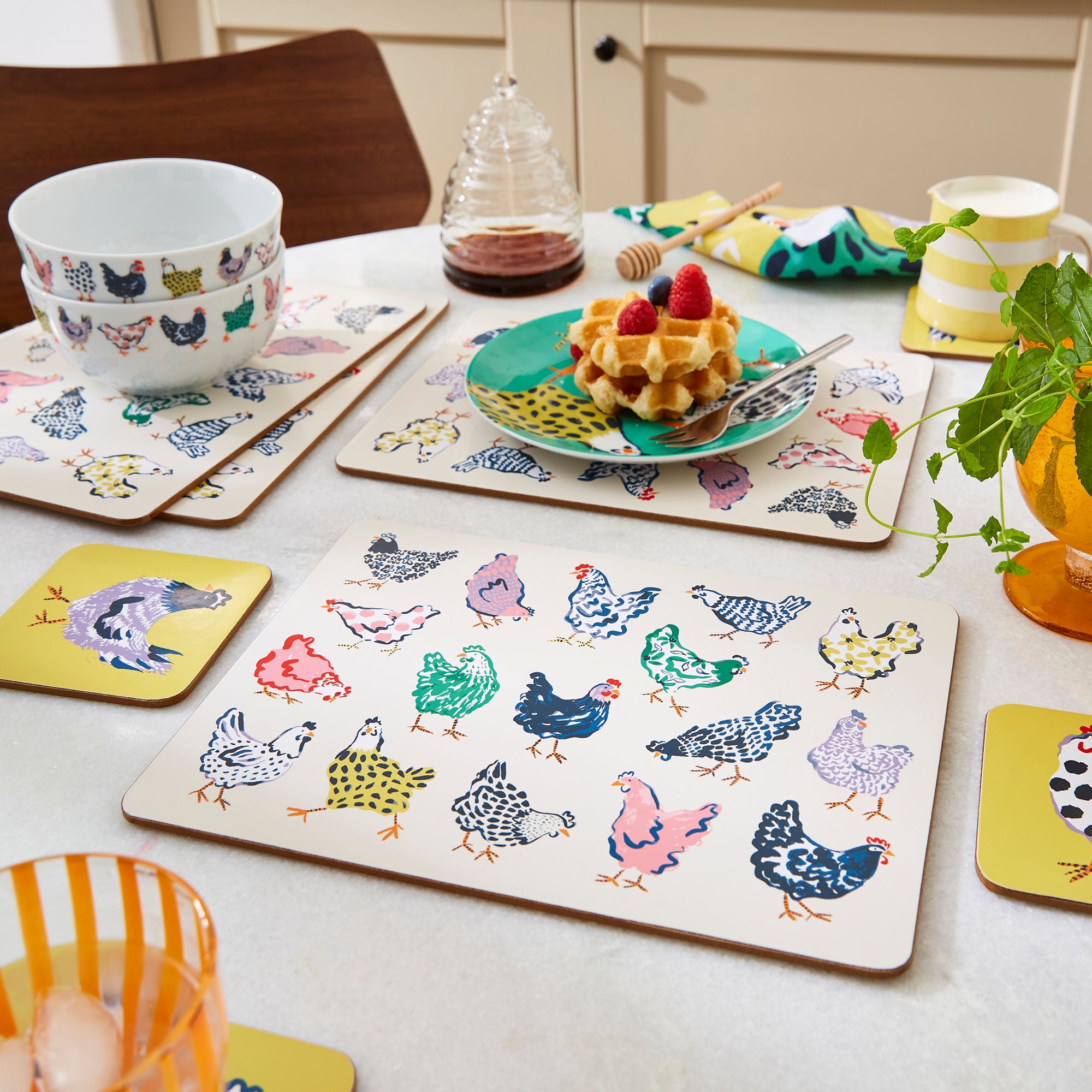 Chick Chicken Placemat 4 Pack in Yellow - Placemat - Ulster Weavers