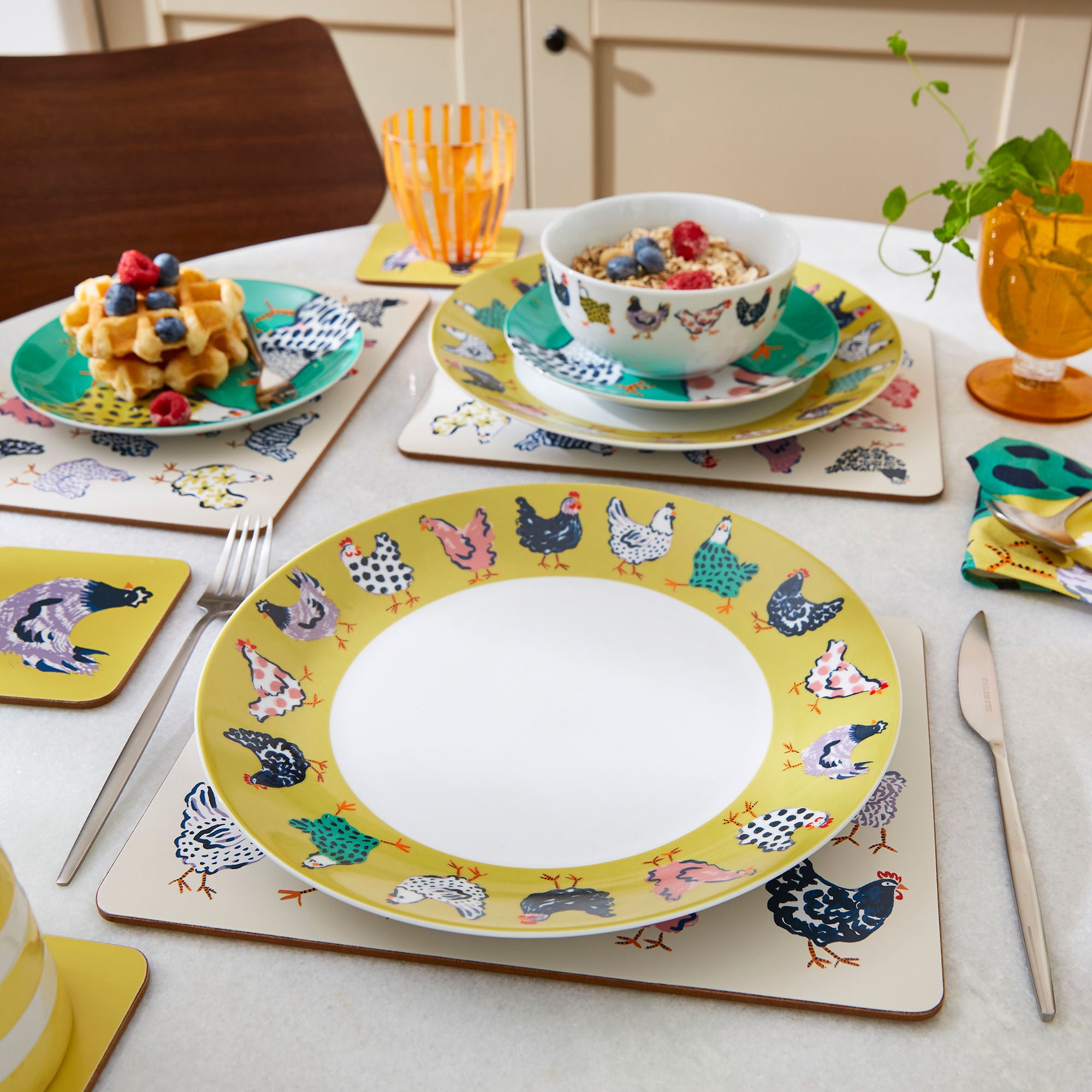 Chick Chicken Placemat 4 Pack in Yellow - Placemat - Ulster Weavers