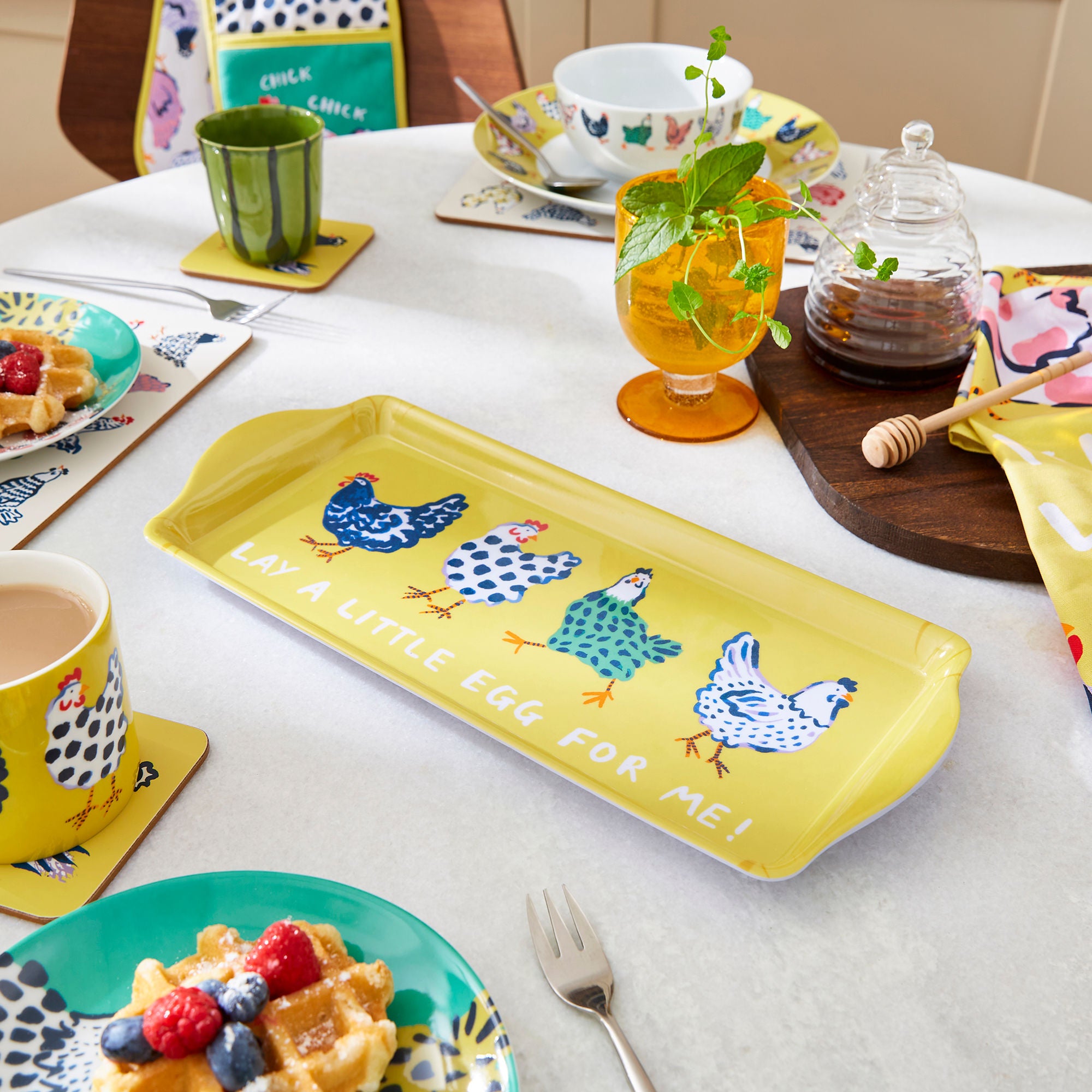 Chick Chicken Small Serving Tray in Yellow - Tray - Ulster Weavers