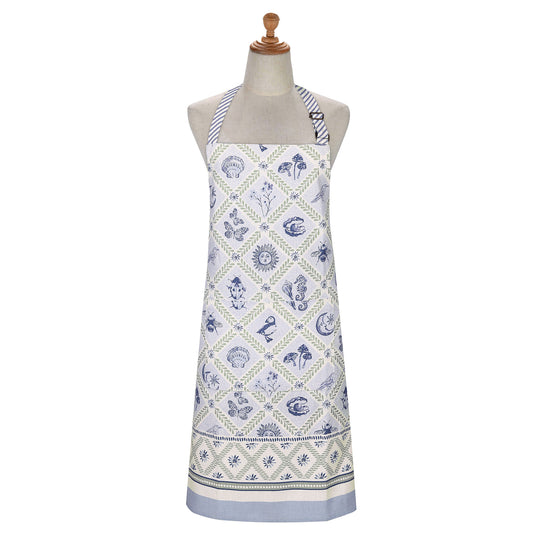 Coastal Treasures Cotton Apron in Blue