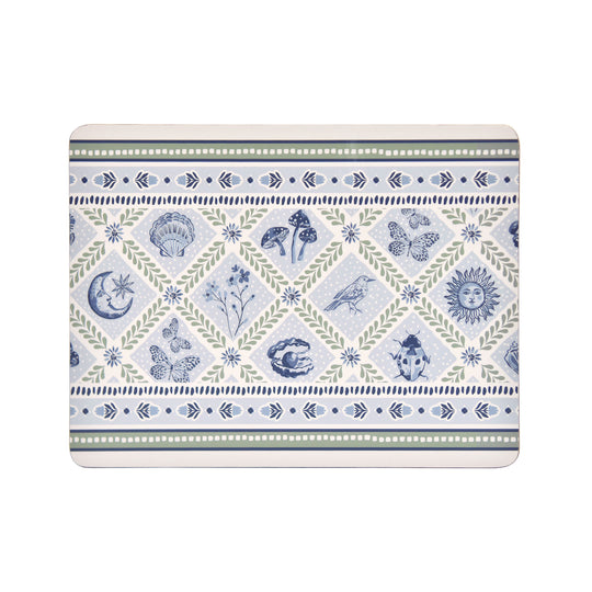 Coastal Treasures Placemat 4 Pack in Blue