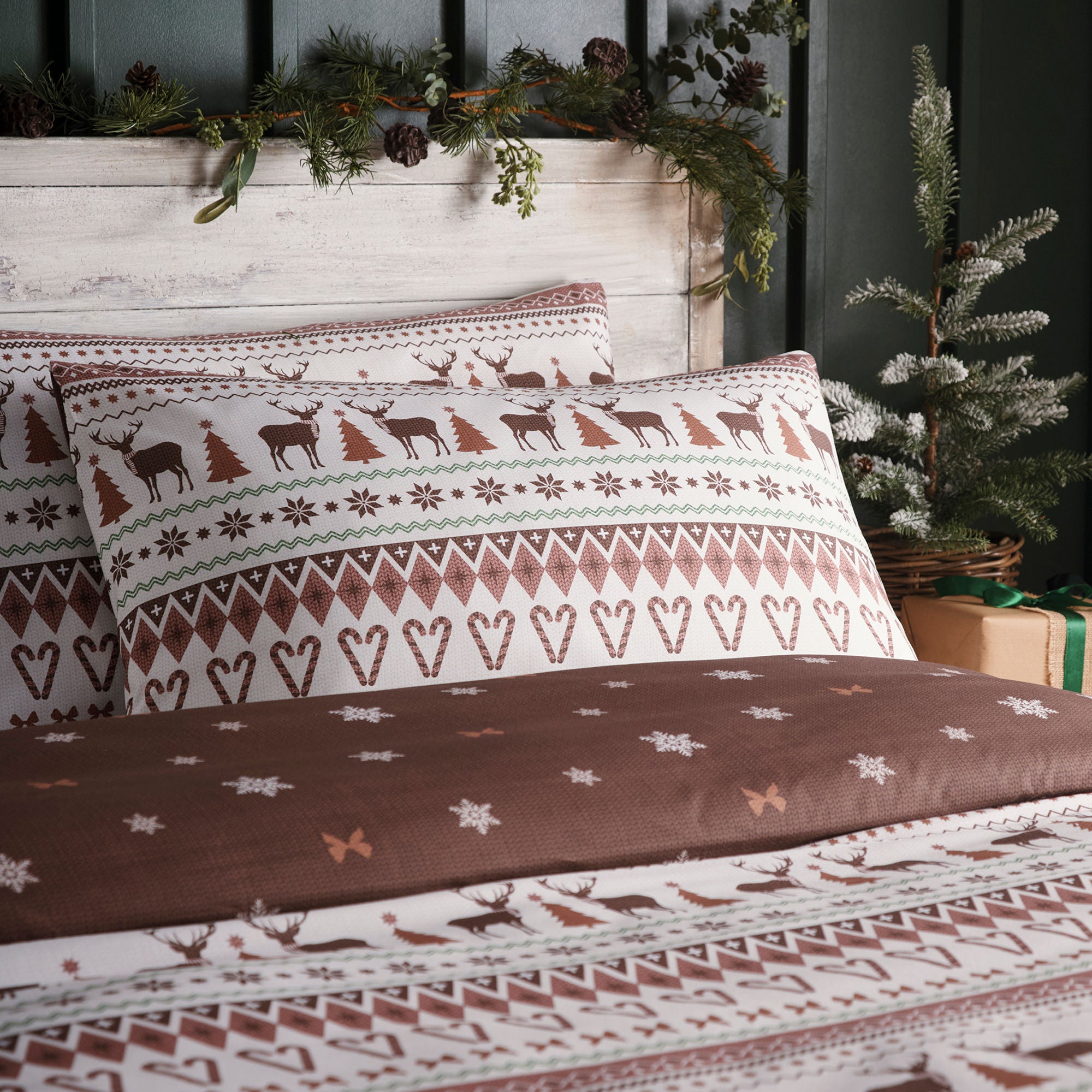 Christmas Fairisle Duvet Cover Set in Natural - Duvet Cover Set - Fusion