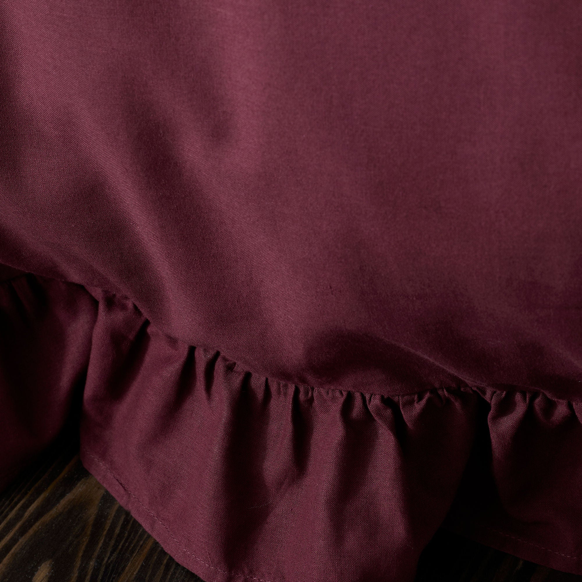Cassia Frill Duvet Cover Set in Berry