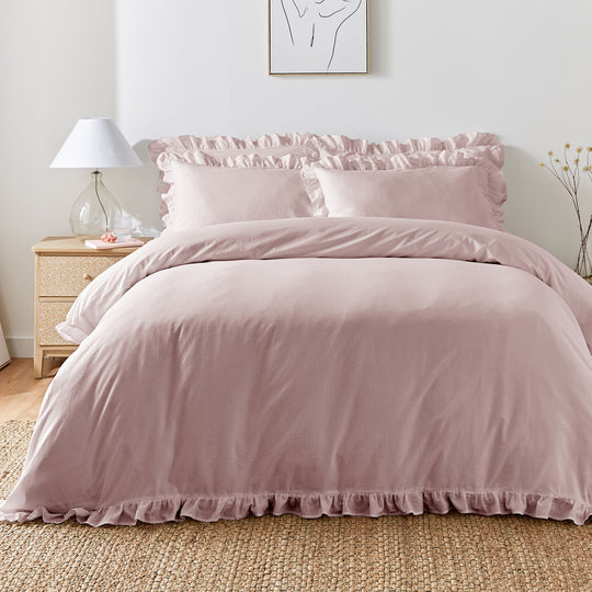 Cassia Frill Duvet Cover Set in Lavender