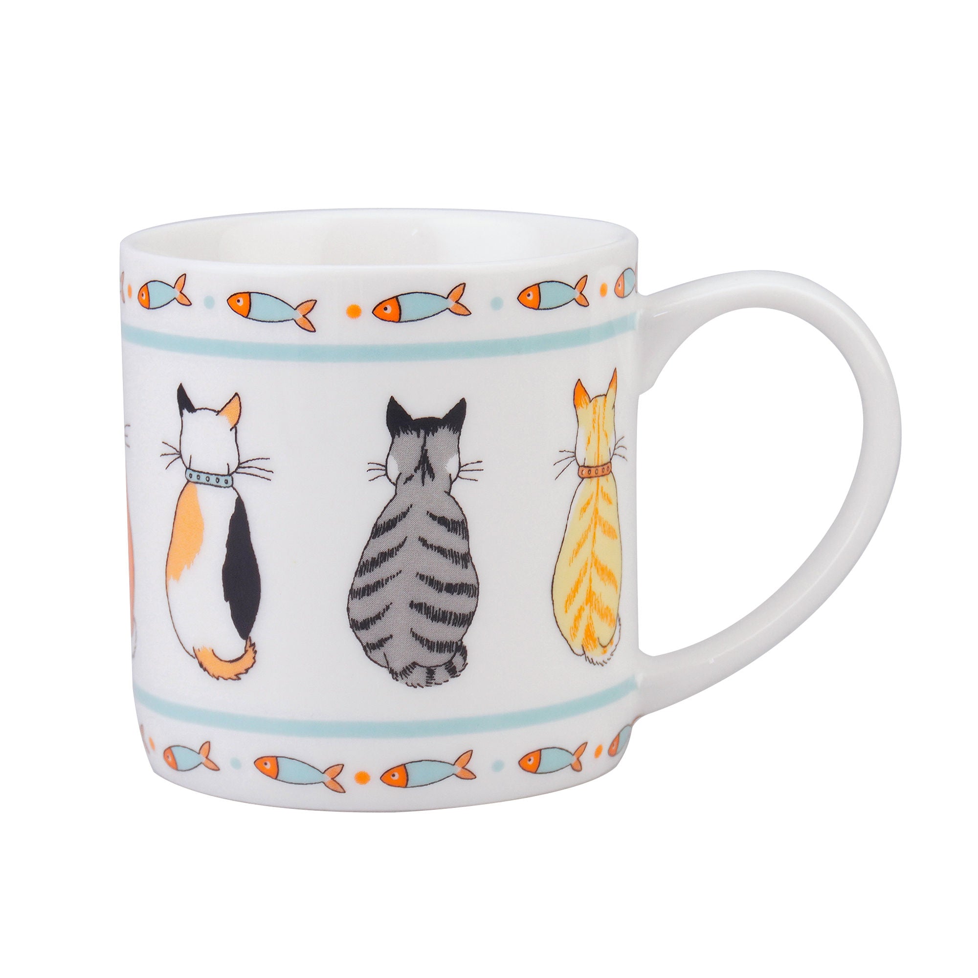 Cats In Waiting 2026 Bone China Mug in Orange - Mug - Ulster Weavers