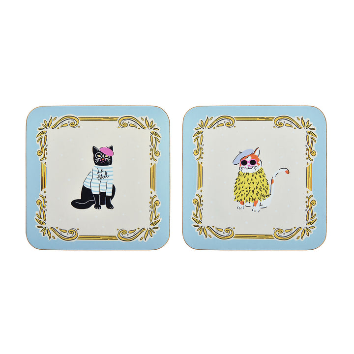 Ulster Weavers Cool Cats Coasters - 4 Pack One Size in Multi