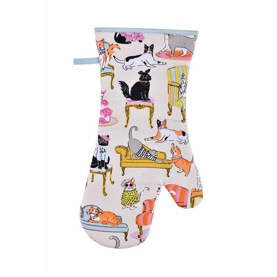 Cool Cats Gauntlet Oven Glove in Multicolour