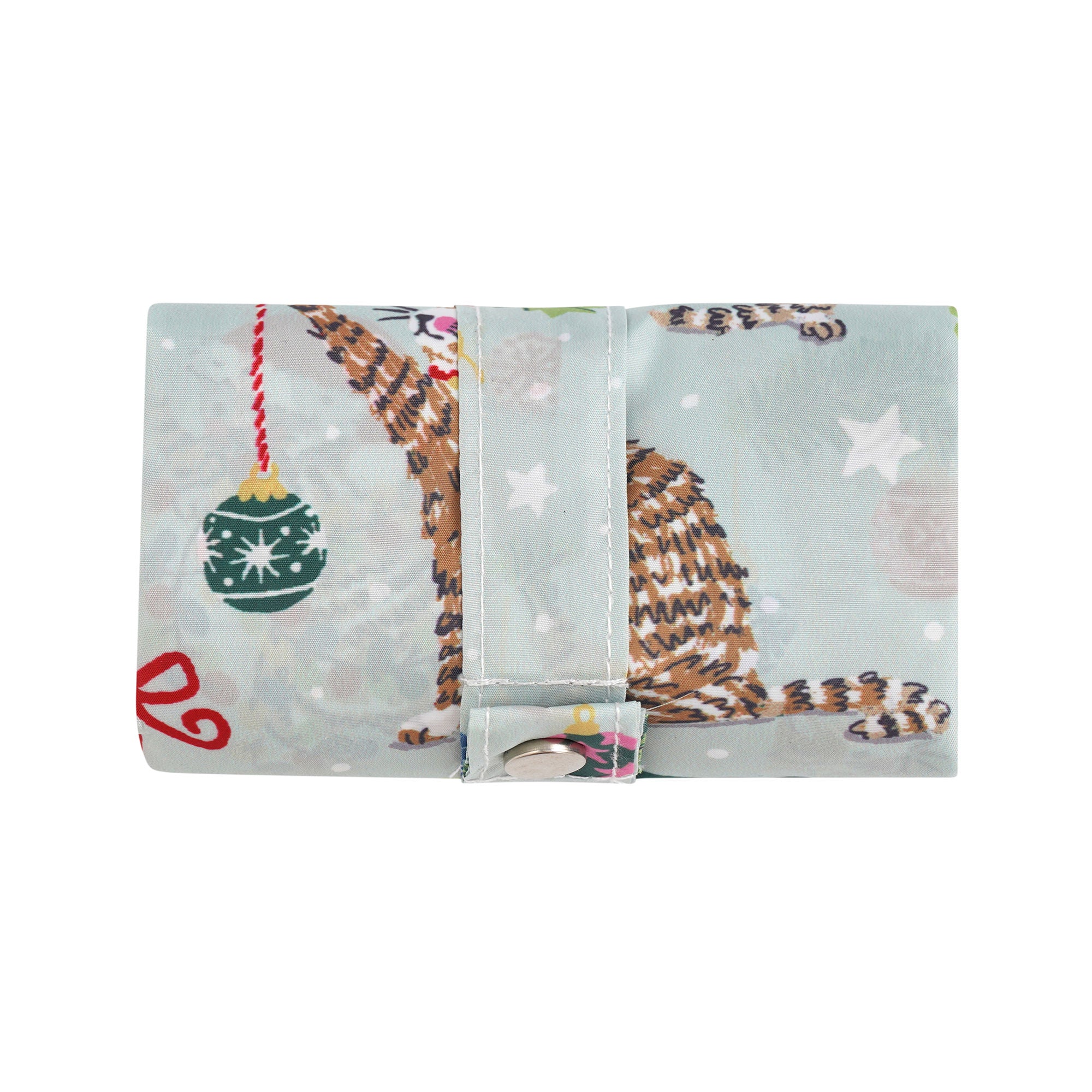 Christmas Cats Foldable Tote Bag Medium in Seafoam - Bag - Ulster Weavers