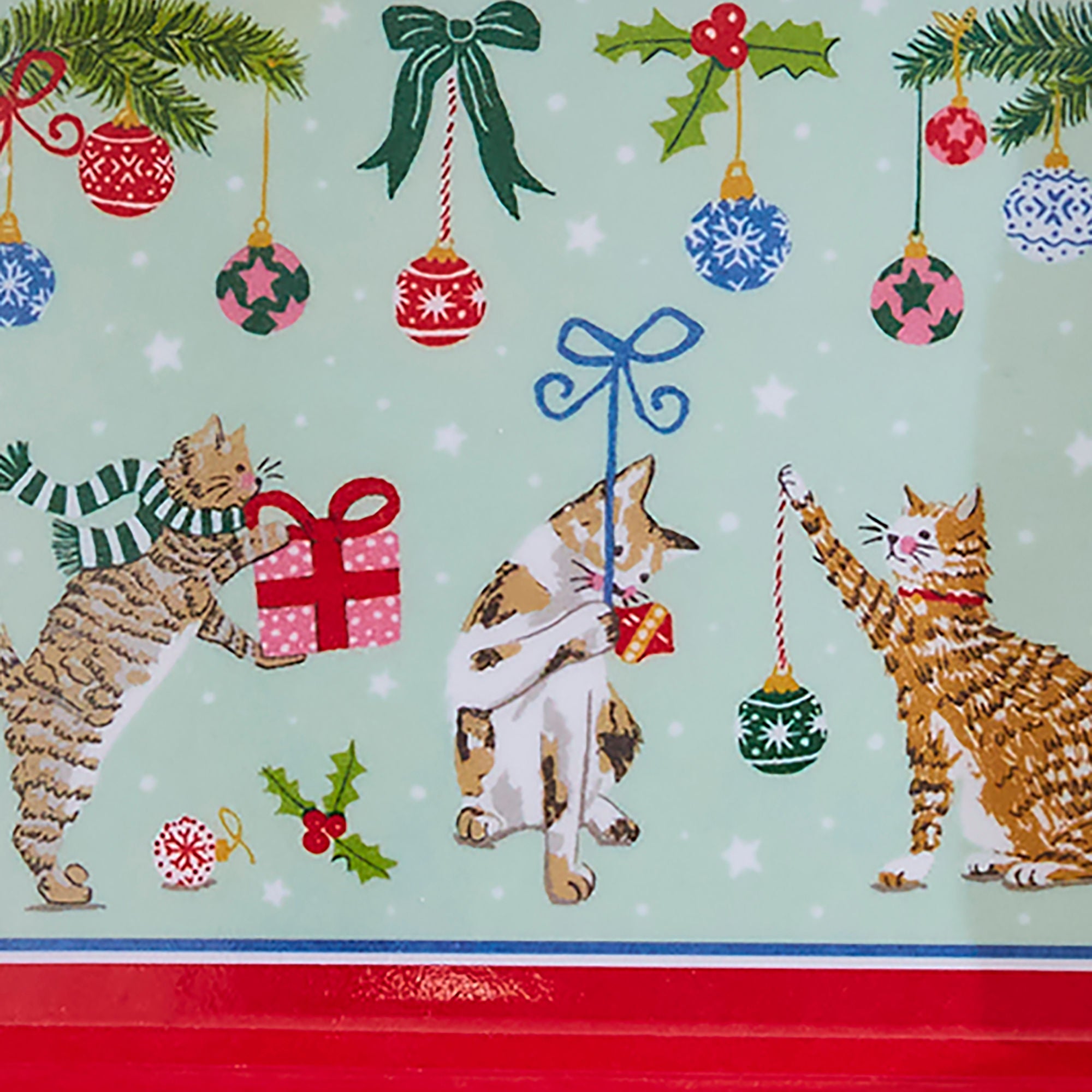 Christmas Cats Scatter Tray in Seafoam - Tray - Ulster Weavers