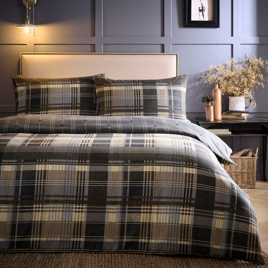 Connolly Check Duvet Cover Set in Charcoal