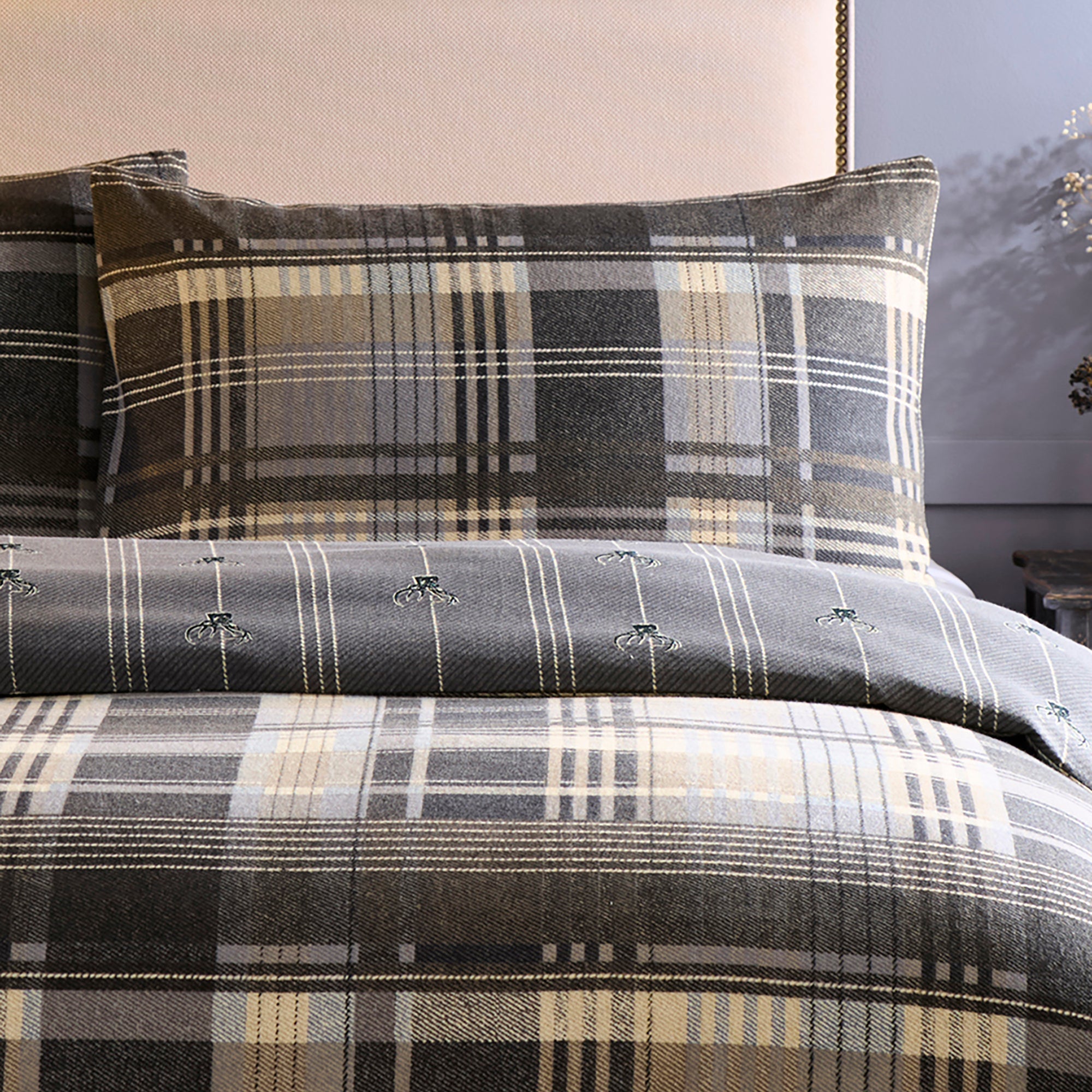 Connolly Check Duvet Cover Set in Charcoal