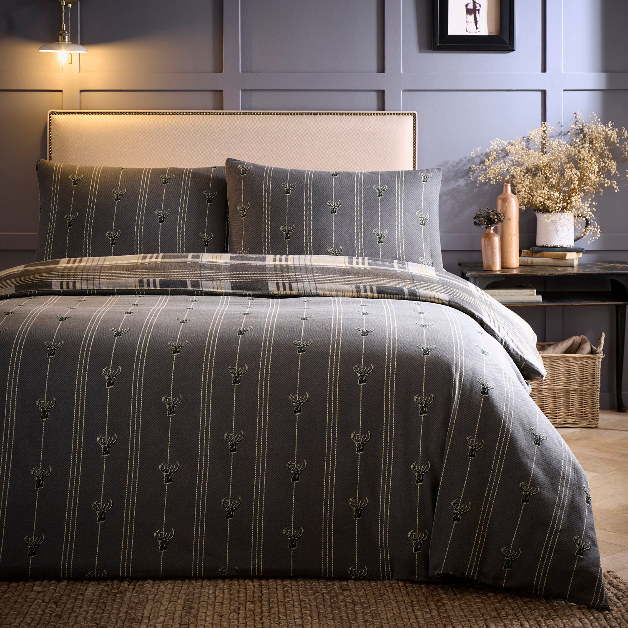 Connolly Check Duvet Cover Set in Charcoal