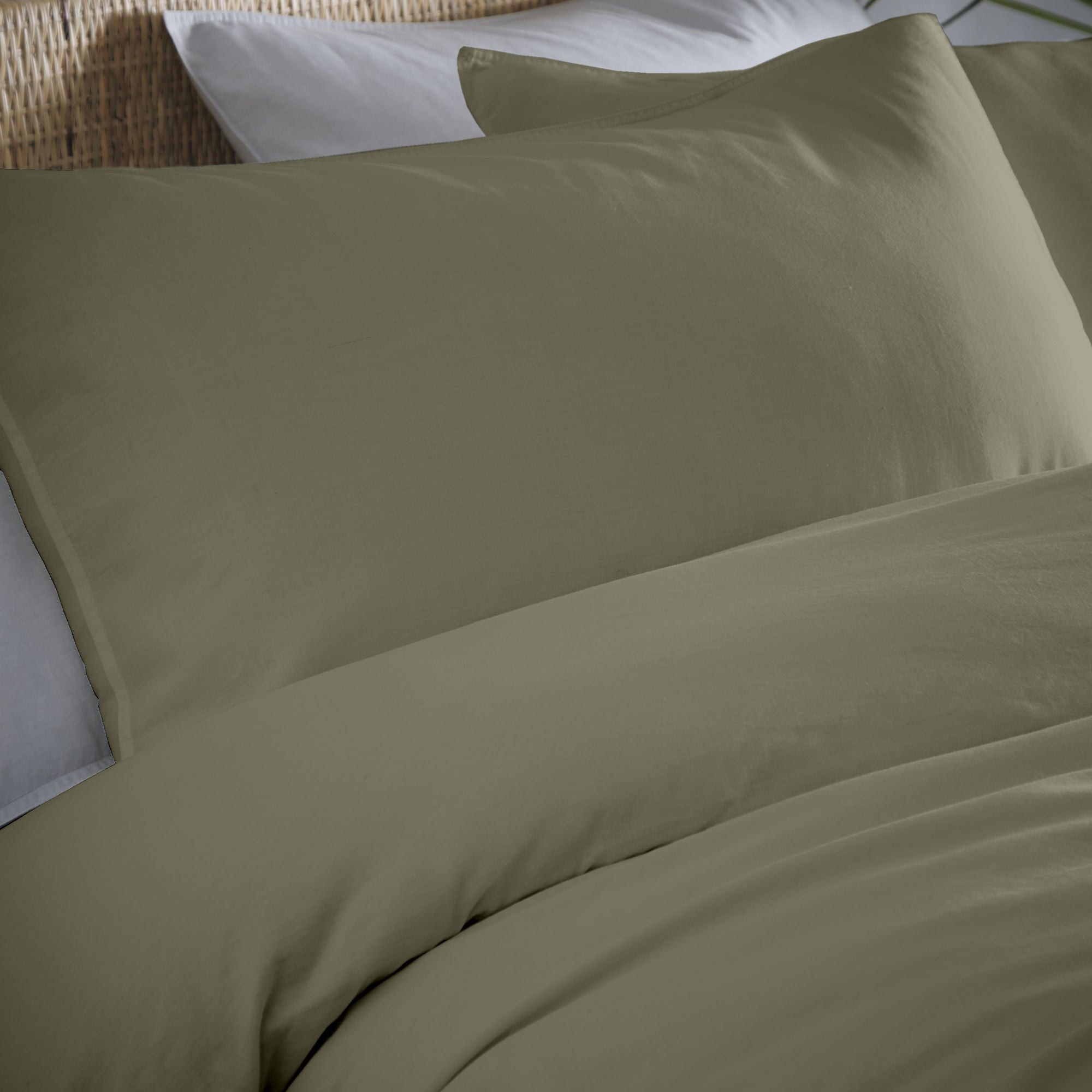 Cassia Duvet Cover Set by Appletree Loft in Khaki - Duvet Cover Set - Appletree Loft