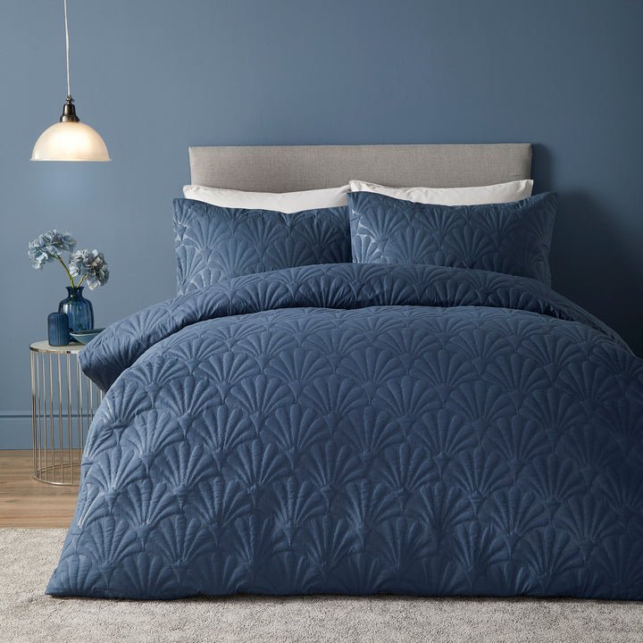 Cavali Duvet Cover Set by Serene in Dark Blue - Duvet Cover Set - Serene