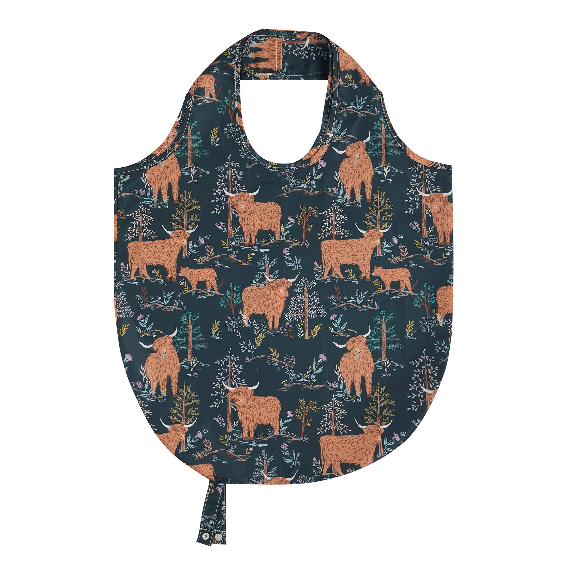 Ulster Weavers Connie the Cow Foldable Tote Bag Medium in Navy - Roll-Up Bag - Ulster Weavers