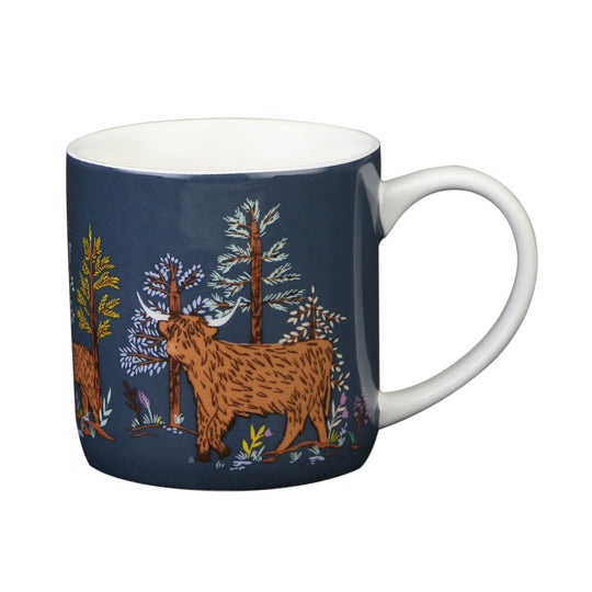 Connie the Cow Bone China Mug in Navy
