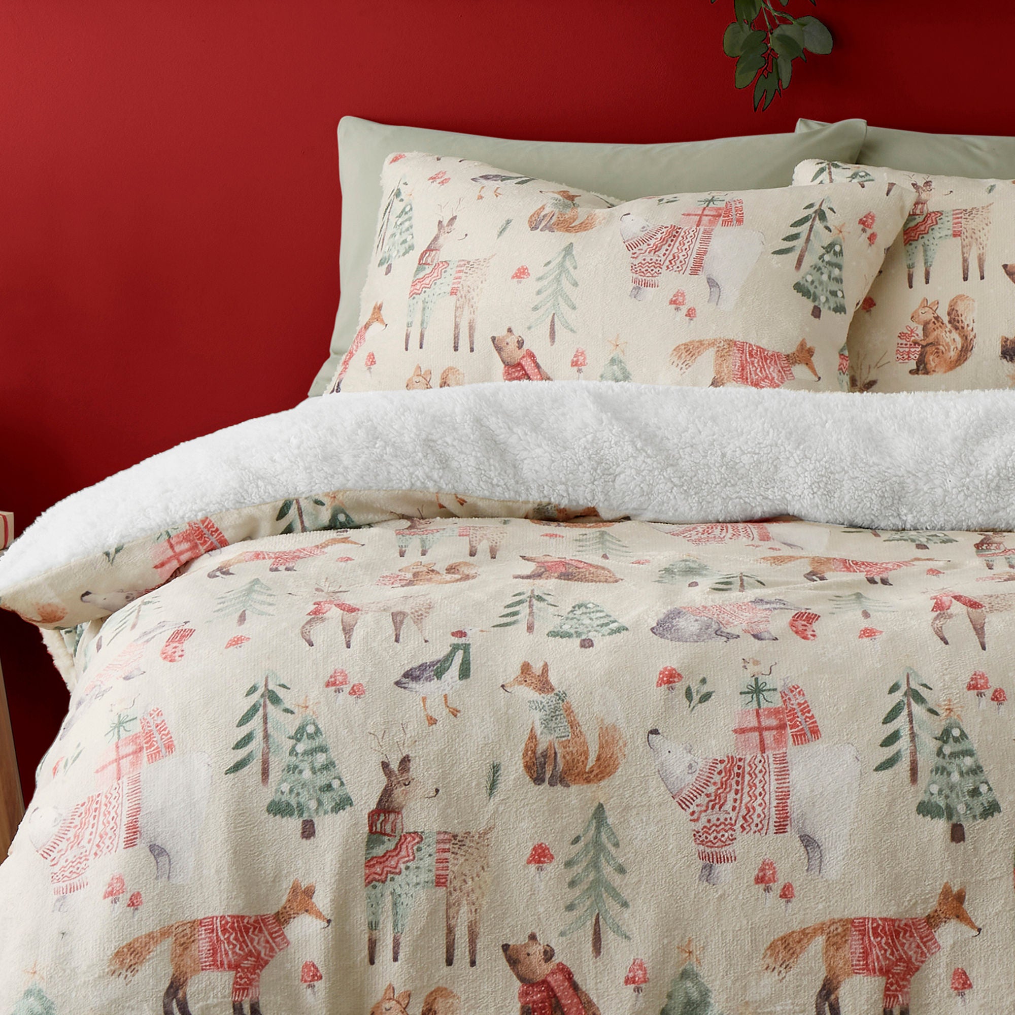 Christmas Woodland Animals Duvet Cover Set by Fusion in Natural - Duvet Cover Set - Fusion